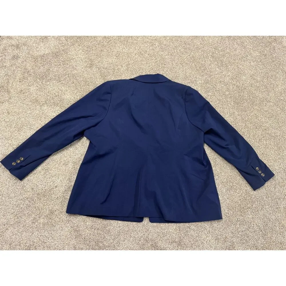 Anthropologie Eloquii Premier Navy Single-Button Blazer